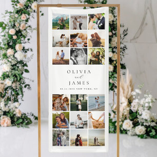 Modern Minimalist Photo Collage Wedding Banner