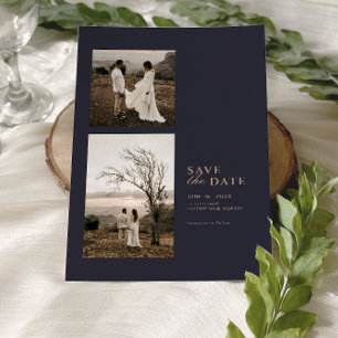 Modern Minimalist Photo Collage Wedding Save The Date