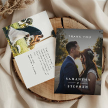 Modern Minimalist Photo Custom Text Wedding