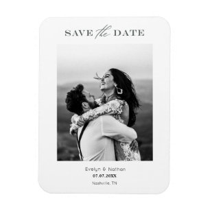 Modern Minimalist Photo Design Save The Date Magnet
