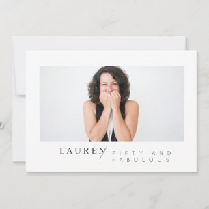 Modern Minimalist Photo Fifty & Fabulous Birthday