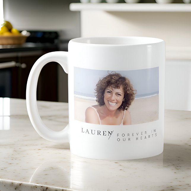 Modern Minimalist Photo Forever In Our Hearts Coffee Mug (Creator Uploaded)