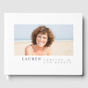 Modern Minimalist Photo Forever In Our Hearts Guest Book