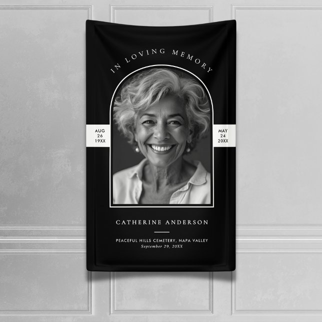 Modern Minimalist Photo Funeral/Memorial Service Banner (Creator Uploaded)