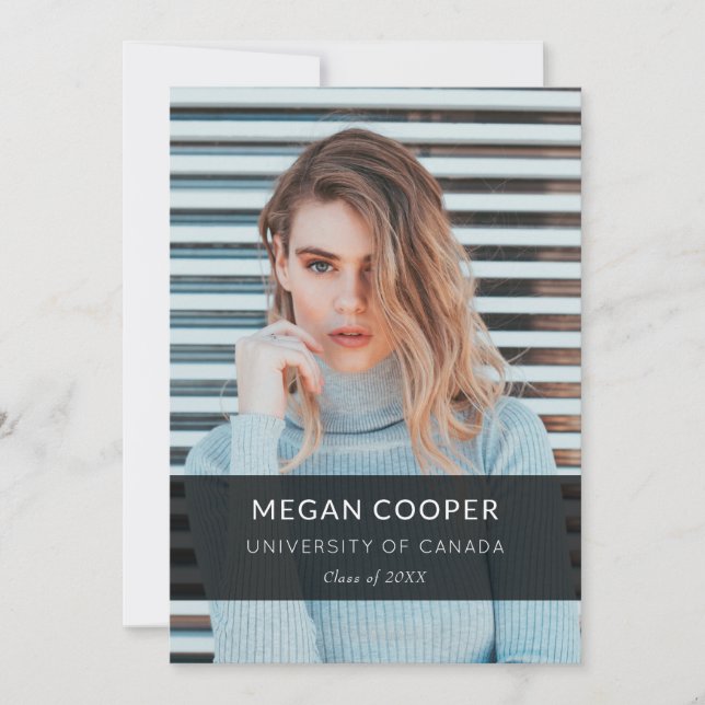 Modern Minimalist Photo Graduation Announcement (Front)