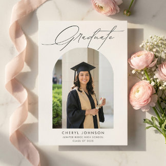 Modern Minimalist Photo Graduation Announcement