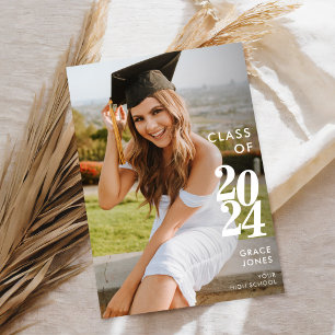Modern Minimalist Photo Graduation Announcement