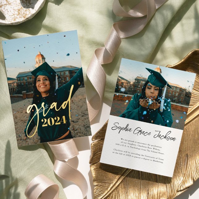 Modern Minimalist Photo Graduation Announcement (Creator Uploaded)