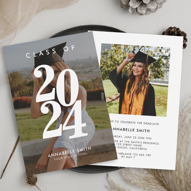 Modern Minimalist Photo Graduation Invitation (Creator Uploaded)