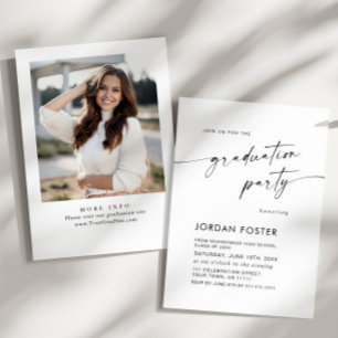 Modern Minimalist PHOTO Graduation Party Invitation