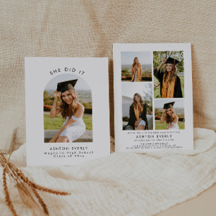 Modern Minimalist Photo Graduation Party Invite