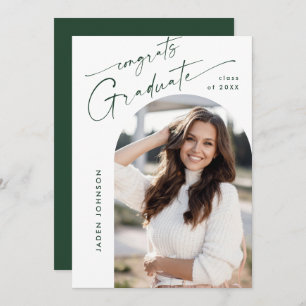 Modern Minimalist PHOTO Graduation Party QR code Invitation