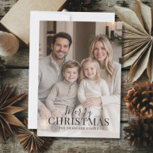 Modern Minimalist Photo Holiday Christmas Card