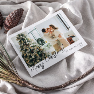 Modern Minimalist Photo Holiday Clean Christmas