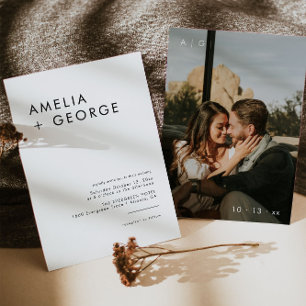 Modern Minimalist Photo Invitation