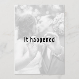 Modern Minimalist Photo Just Married Reception Invitation