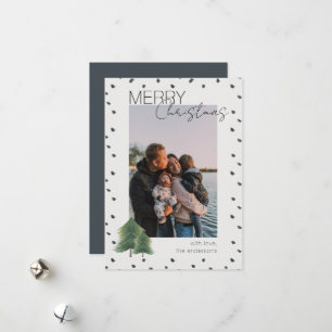 Modern Minimalist Photo Merry Christmas Card