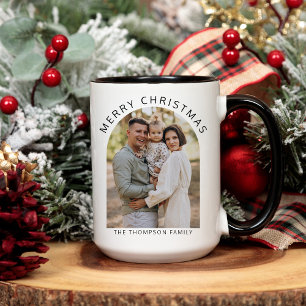 Modern Minimalist Photo Merry Christmas Coffee Mug