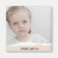Modern Minimalist Photo & Perosnalized Text Pink
