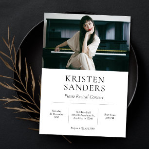 Modern Minimalist photo recital concert  Invitation