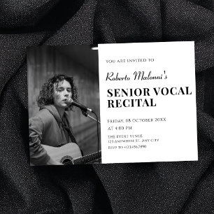Modern minimalist photo recital Invitation