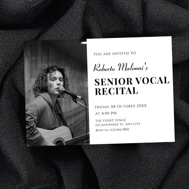 Modern minimalist photo recital Invitation (Creator Uploaded)