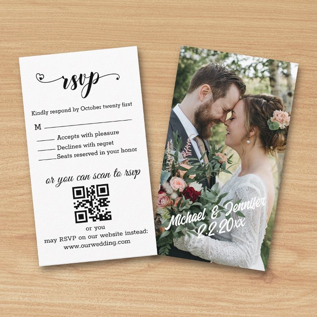 modern minimalist photo rsvp wedding chic enclosure card (Creator Uploaded)