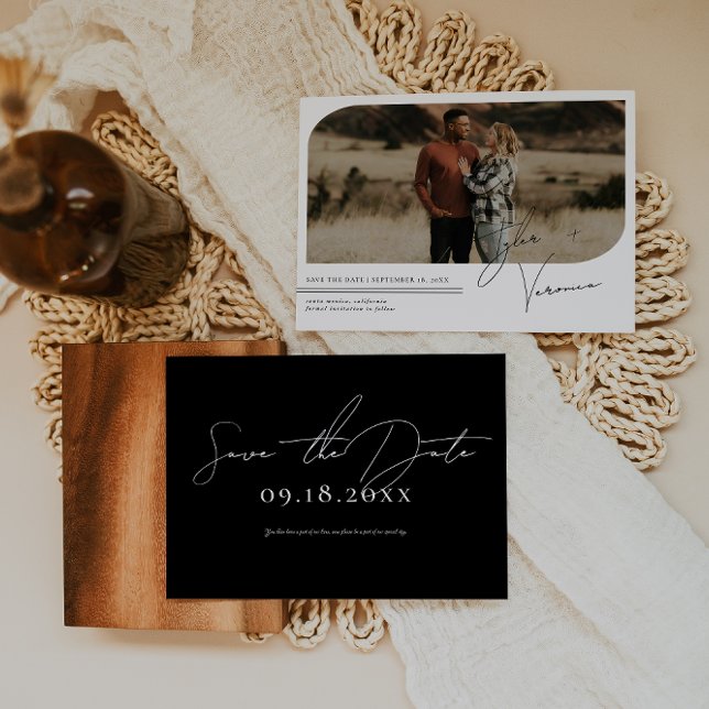 Modern Minimalist Photo Save the Date Card (Creator Uploaded)