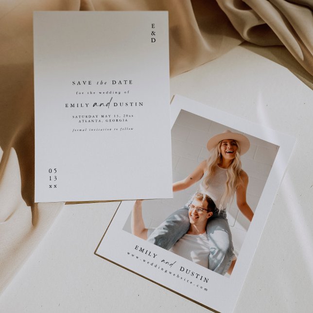 Modern Minimalist Photo Save The Date Card (Creator Uploaded)