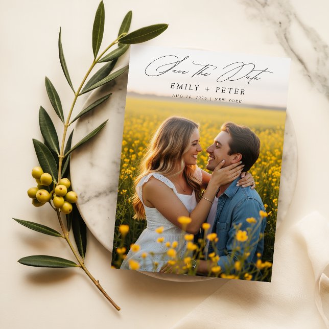 Modern Minimalist Photo Save the Date Invitation (Creator Uploaded)