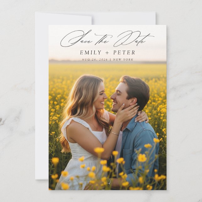 Modern Minimalist Photo Save the Date Invitation (Front)