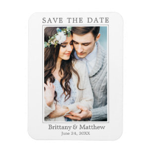 Modern Minimalist Photo Save the Date Magnet