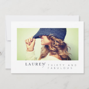 Modern Minimalist Photo Thirty & Fabulous Birthday