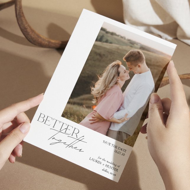 Modern Minimalist Photo Typography Wedding Save The Date (Creator Uploaded)