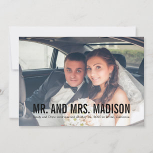 Modern Minimalist Photo Wedding Announcement