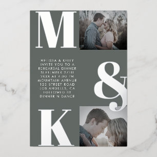 Modern Minimalist Photo Wedding Bold Monogram
