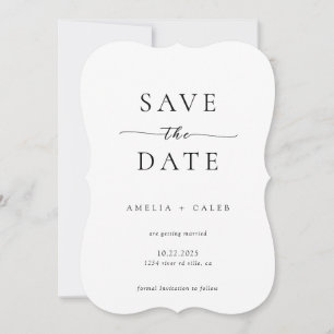 Modern Minimalist Photo Wedding Bracket Save The Date