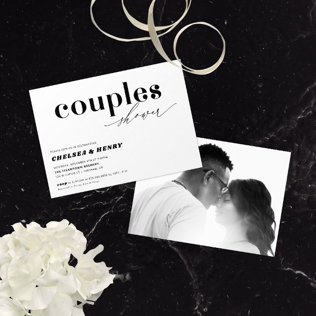 Modern Minimalist Photo Wedding Couples Shower Invitation (Creator Uploaded)