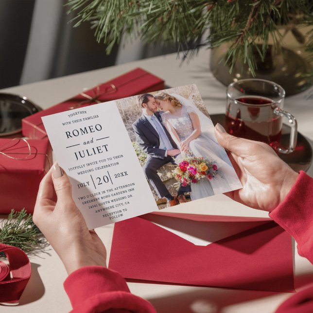 Modern Minimalist Photo Wedding Custom Invitation (Creator Uploaded)