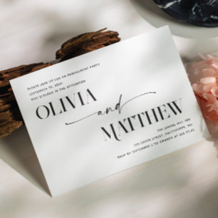 Modern minimalist photo wedding engagement party invitation