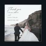 Modern Minimalist Photo Wedding Favours Thank You Magnet<br><div class="desc">Modern Minimalist Photo Wedding Favours Thank You magnet</div>