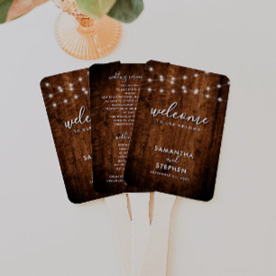 Modern Minimalist Photo Wedding Hand Fan Programs