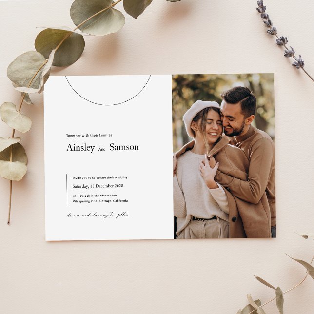 Modern Minimalist Photo Wedding Invitation (Creator Uploaded)
