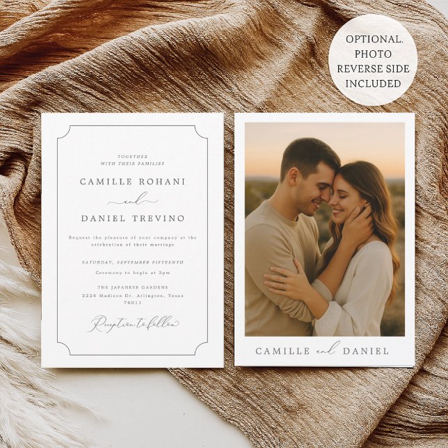 Modern Minimalist Photo Wedding Invitation (Creator Uploaded)
