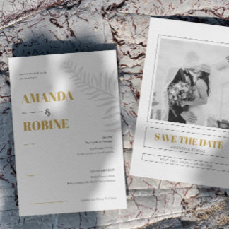 Modern Minimalist Photo Wedding Invitation