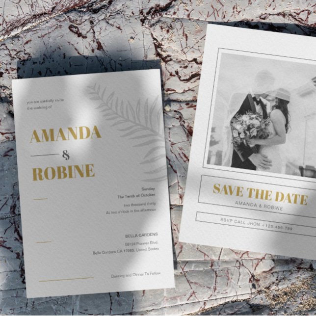 Modern Minimalist Photo Wedding Invitation (Creator Uploaded)