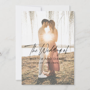 Modern Minimalist Photo Wedding Invitation
