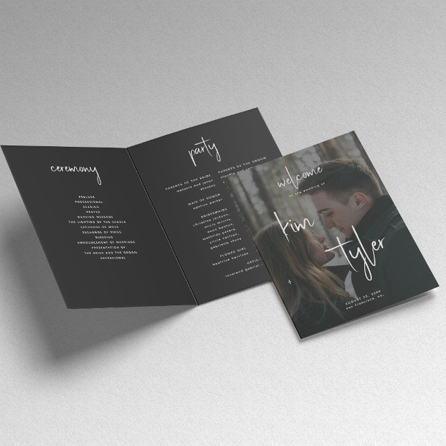 Modern minimalist photo wedding program (Creator Uploaded)