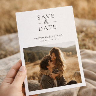 Modern Minimalist Photo Wedding Save the Date