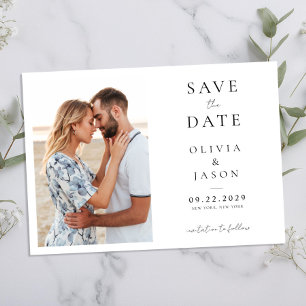 Modern Minimalist Photo Wedding Save The Date